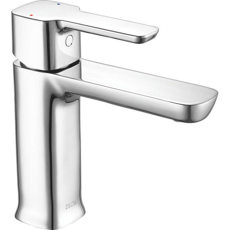 Delta Modern Chrome 6.5" Single Hole Bathroom Faucet with Drain Assembly