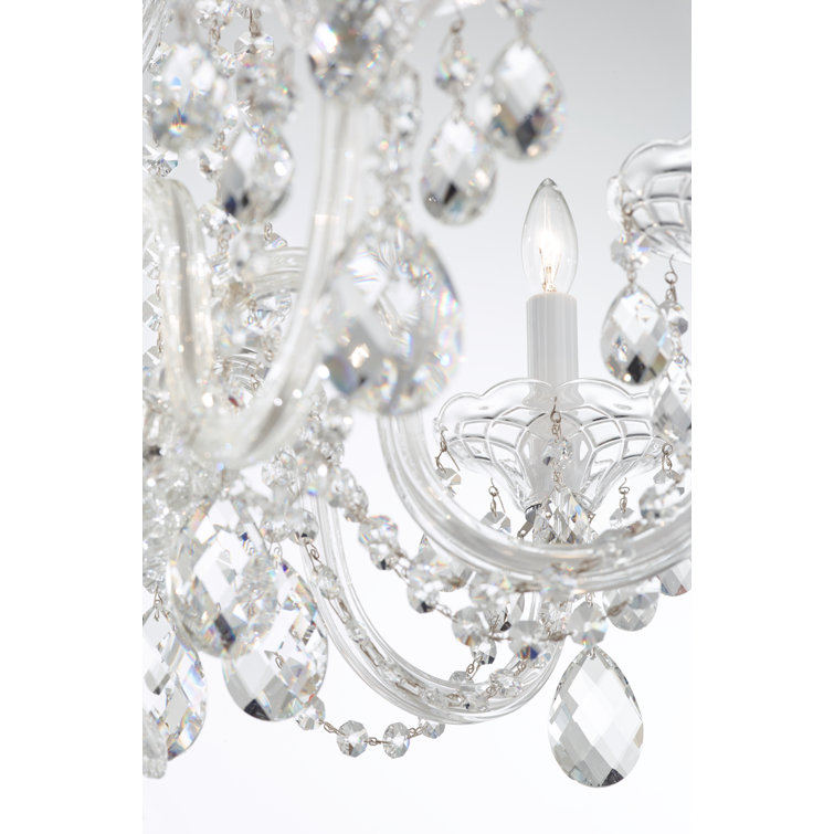 Elegant Heritage Clear Crystal 7-Light Chandelier in Polished Silver