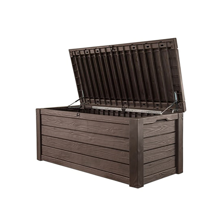 Westwood Resin Wicker 150 Gallon Outdoor Storage Deck Box, Dark Brown