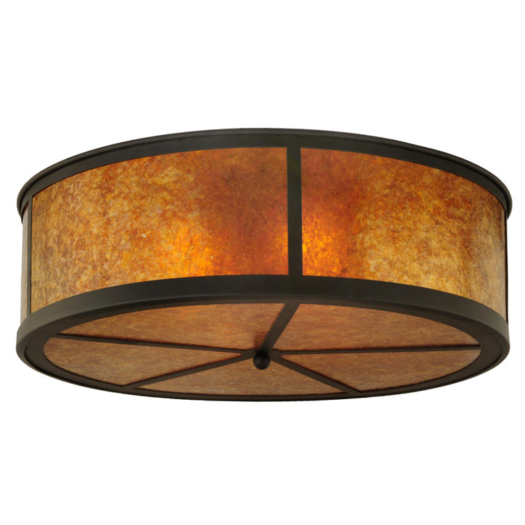 Rustic Lodge 4-Light Glass Indoor/Outdoor Flush Mount