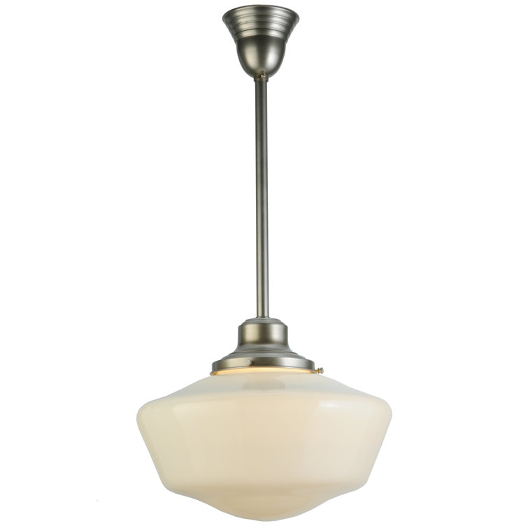 16" Brushed Nickel and Frosted Glass Globe Pendant Light