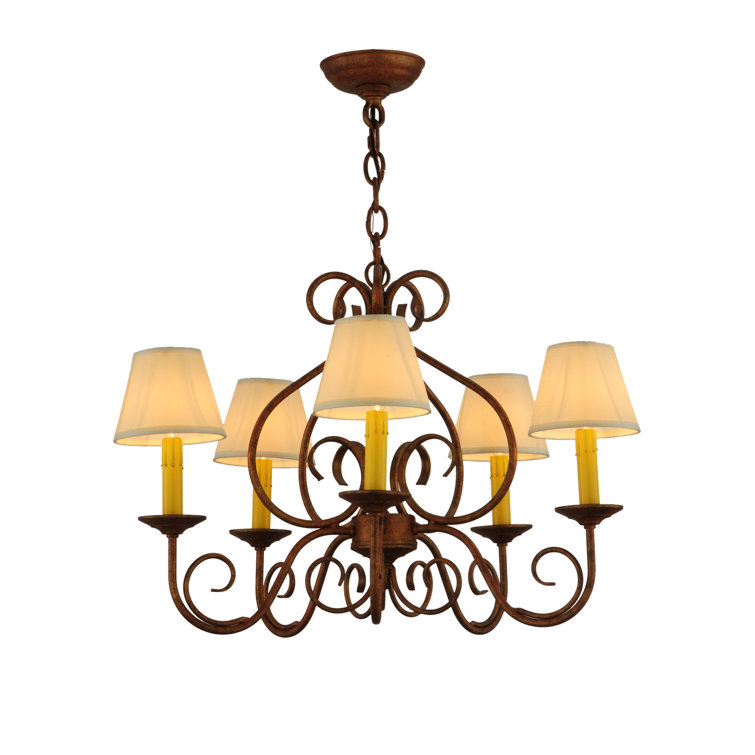 Copper 5-Light Traditional Candle Chandelier