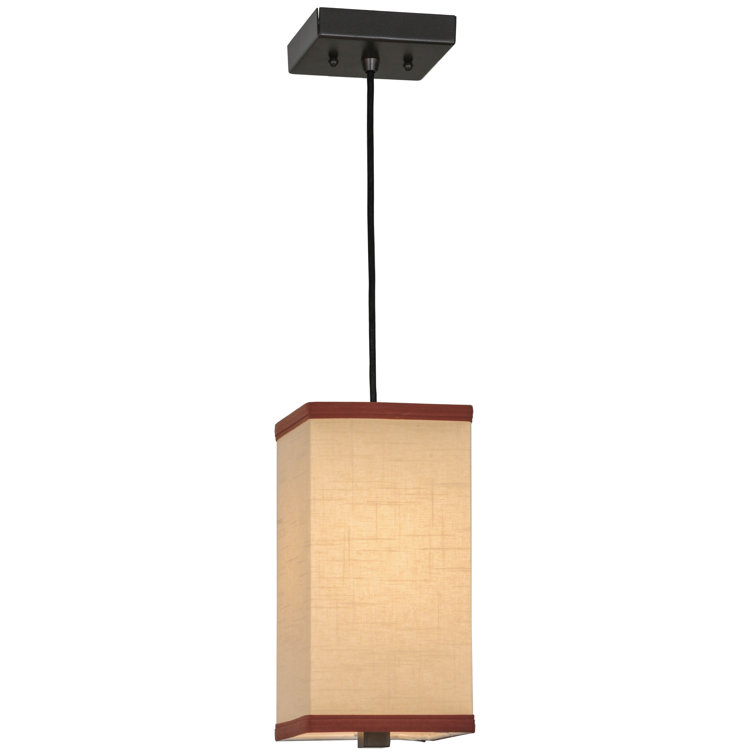 Mini Beige and Bronze Glass Indoor/Outdoor Pendant Light