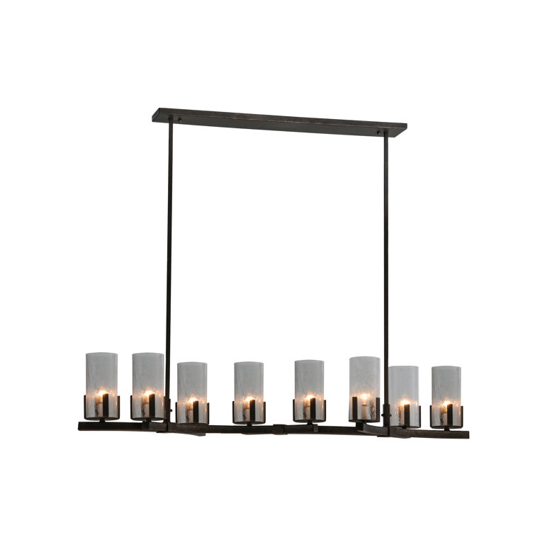 Cero 8-Light Bronze and Glass Kitchen Island Pendant