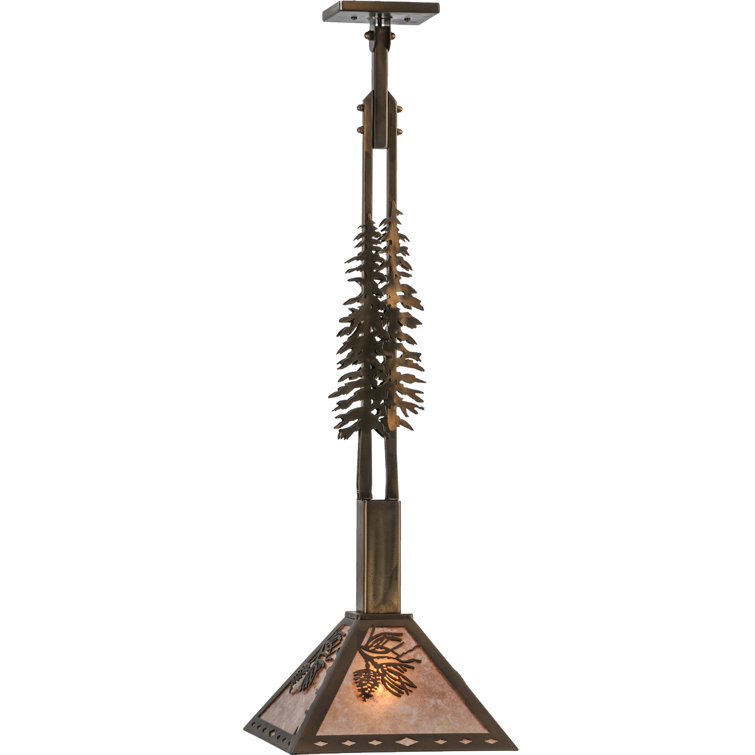 Tall Copper and Glass Indoor/Outdoor Island Pendant Light