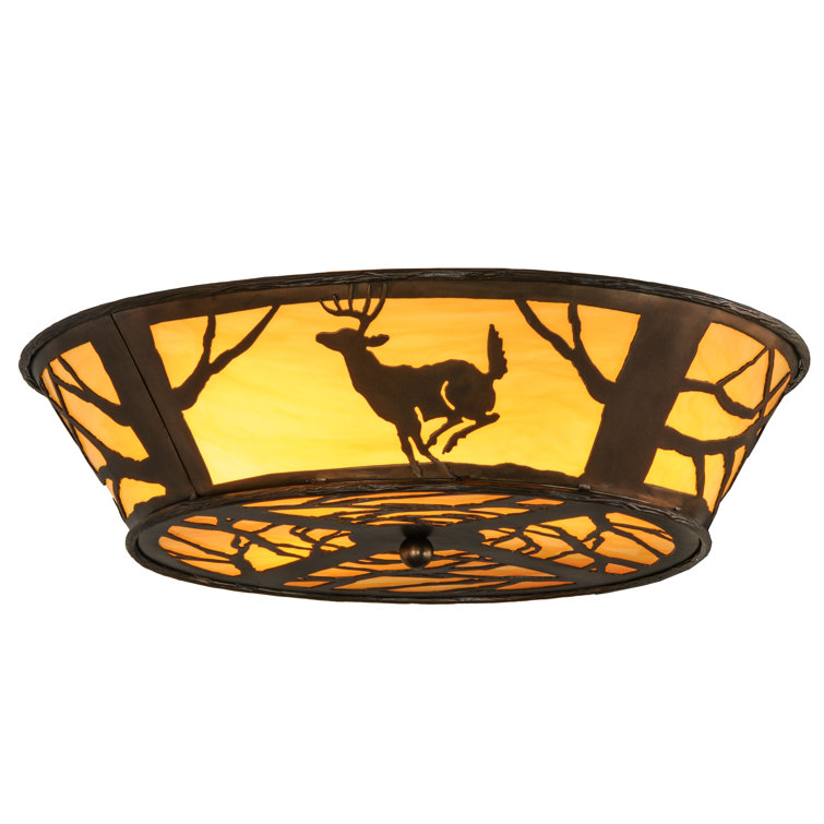 Eco-Friendly Bronze 4-Light Energy Star Globe Flush Mount