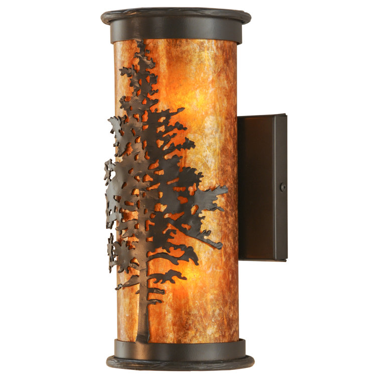 Bronze Black 12" Rustic Lodge Dimmable Wall Sconce