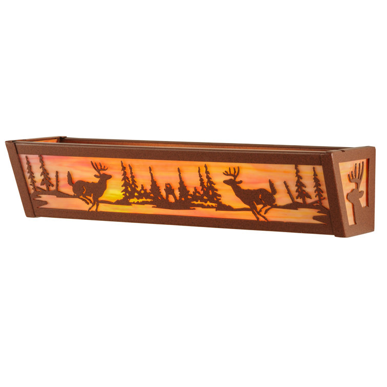 Meyda 20" Energy Star Deer at Lake 2-Light Vanity Bar