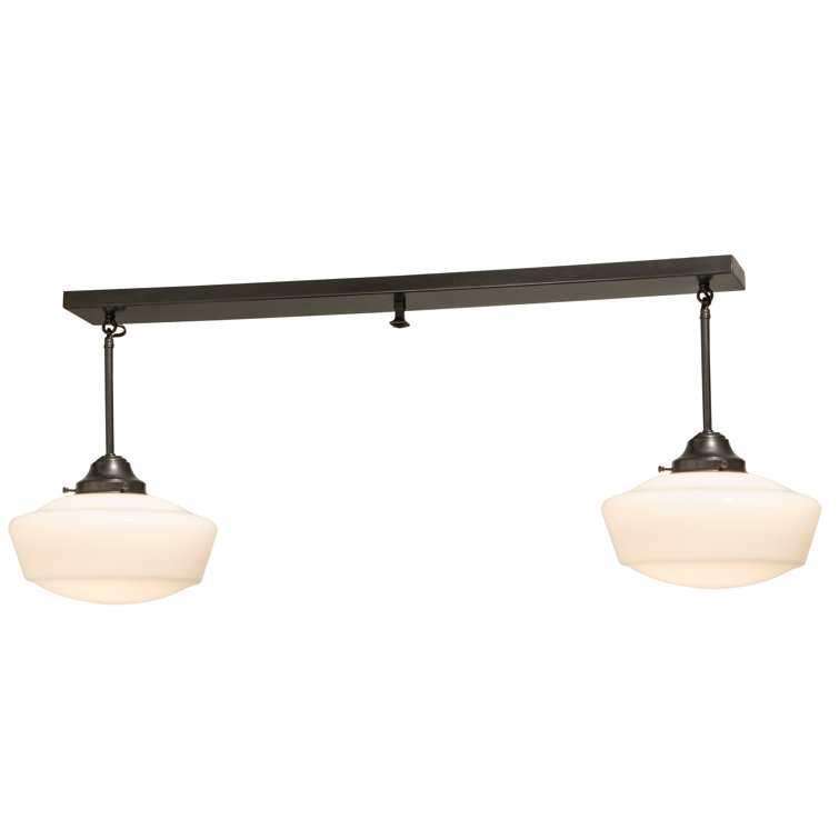 Craftsman Brown Globe Glass 2-Light Kitchen Island Vanity Pendant