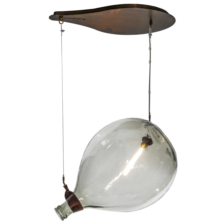 Vintage Copper and Glass 1-Light Indoor/Outdoor Pendant