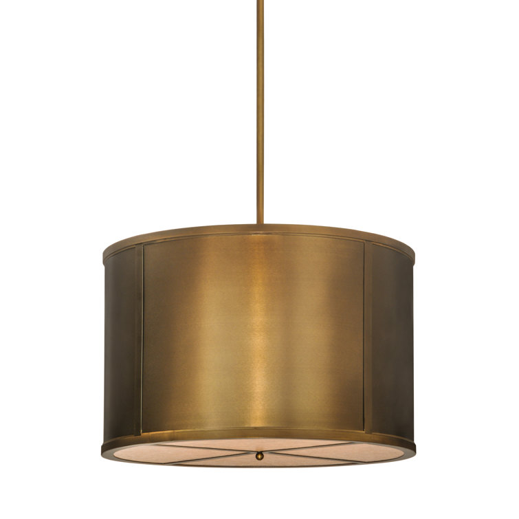 Copper Gleam 8-Light LED Drum Chandelier for Indoor/Outdoor