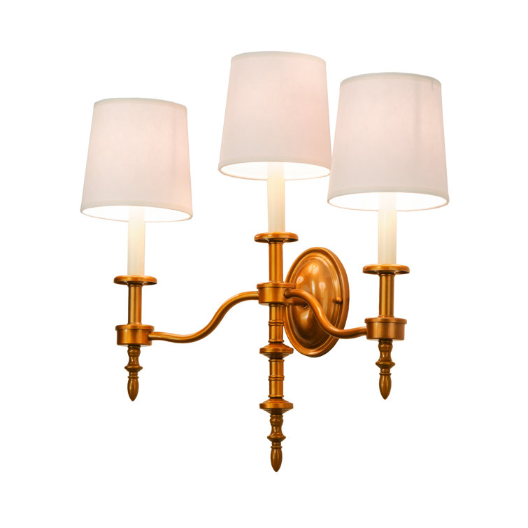 White Brass 3-Light Dimmable Victorian Wall Sconce