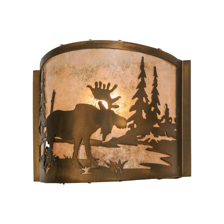 Antique Copper 12" Direct Wired Electric Wall Sconce
