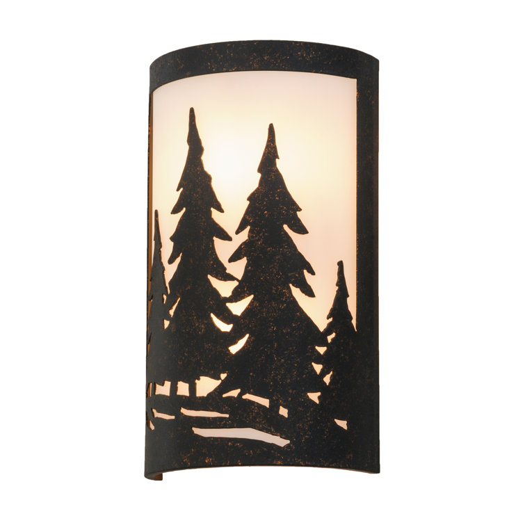 Rustic Lodge 14" Dimmable White Sconce