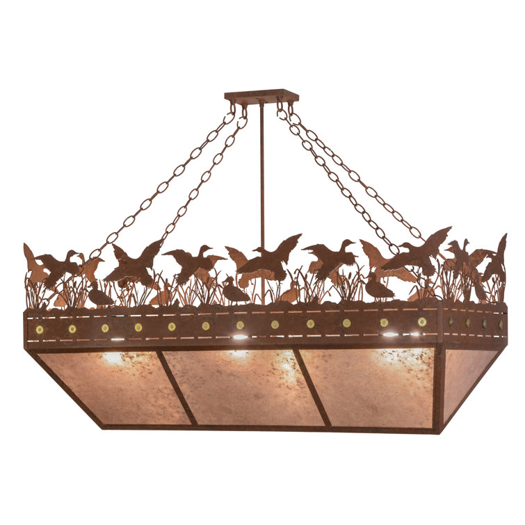 Rustic Bronze Glass 36" Island Pendant Light