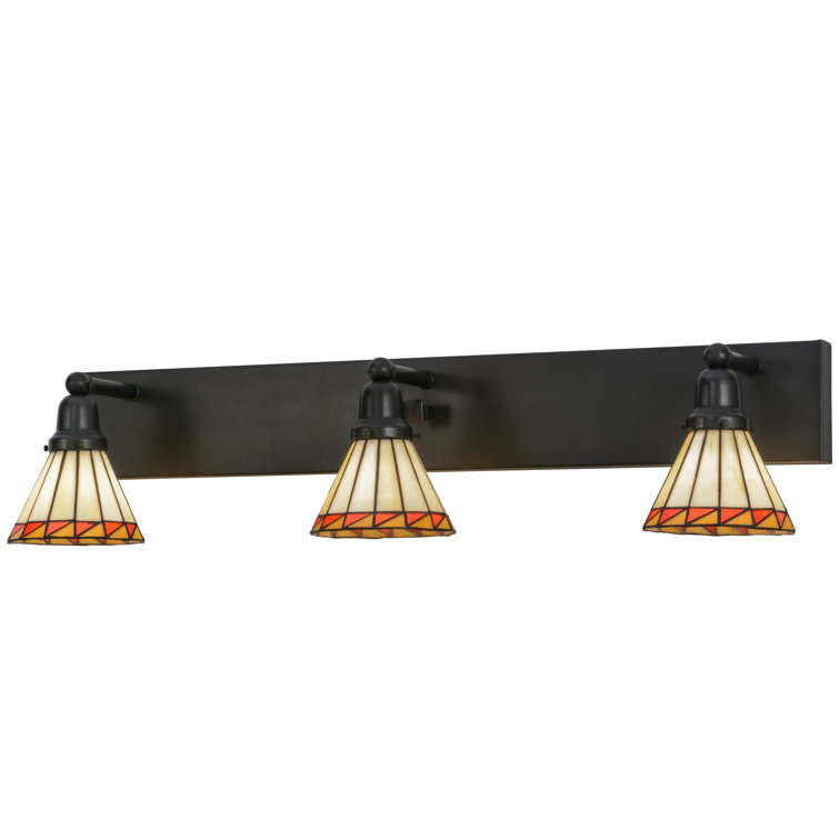 Prairie Mission Craftsman Brown 36" Vanity Light with Russet and Honey Shades