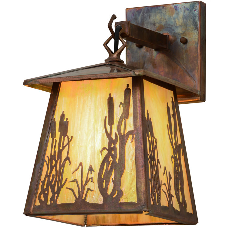 Adirondack Reeds & Cattails 12.5" Solid Brass Dimmable Sconce