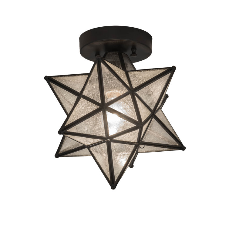 Craftsman Brown 9" Seeded Glass Globe LED Light Fixture