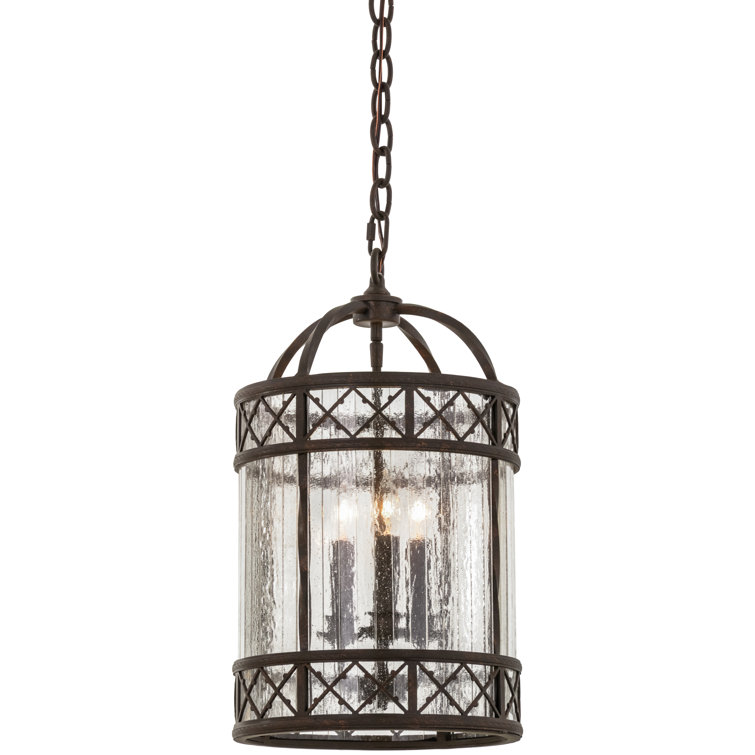 Antencio Gilded Tobacco Glass 24" Pendant Light