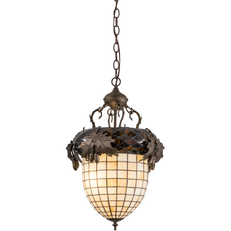 Autumn Beige and Bark Brown 55" Oak-Inspired LED Pendant