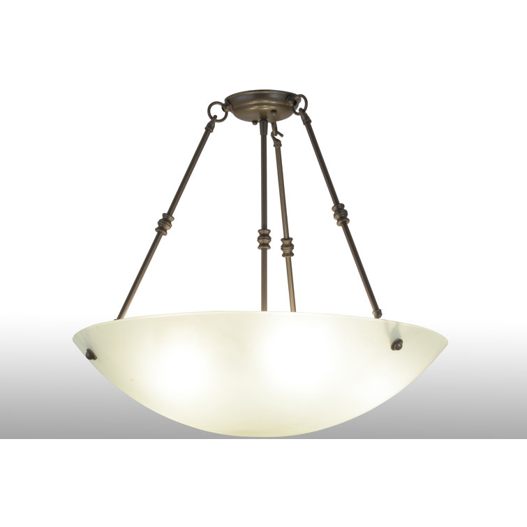 Adalee Timeless Bronze 22" Transitional Glass Semi-Flush Mount
