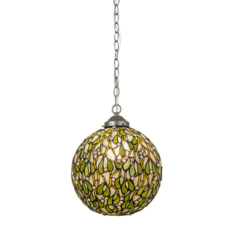 Zaz White Glass Globe Pendant with Nickel Finish