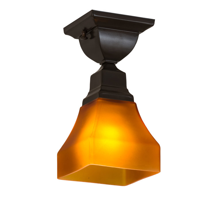 Bronze and Glass LED Island Contemporary Flush Mount