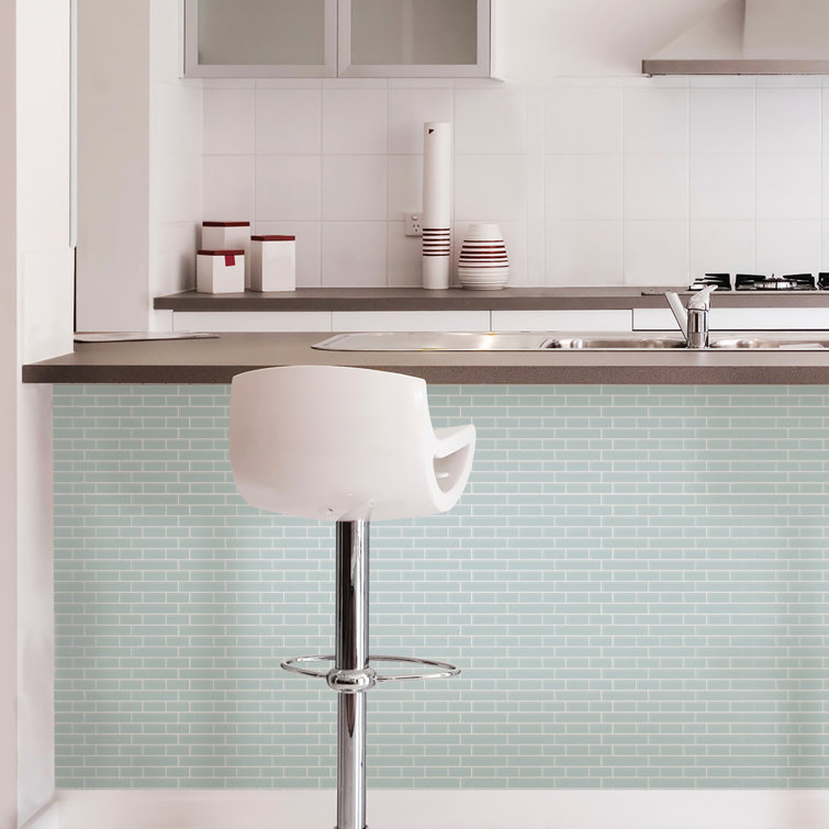 10.5'' W x 10.5'' L PVC Peel and Stick Subway Tile