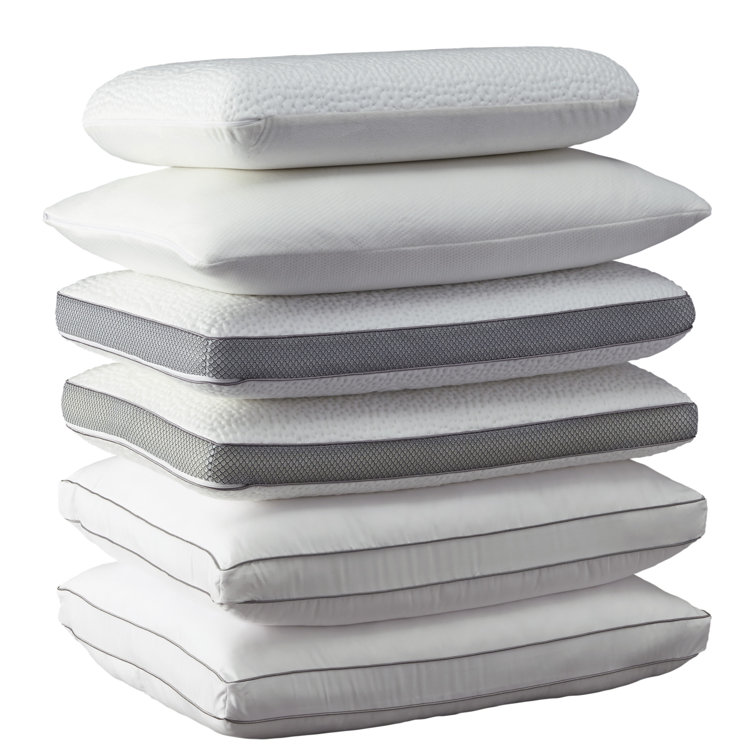 White Hypoallergenic Memory Foam Pillow with Bamboo Cover