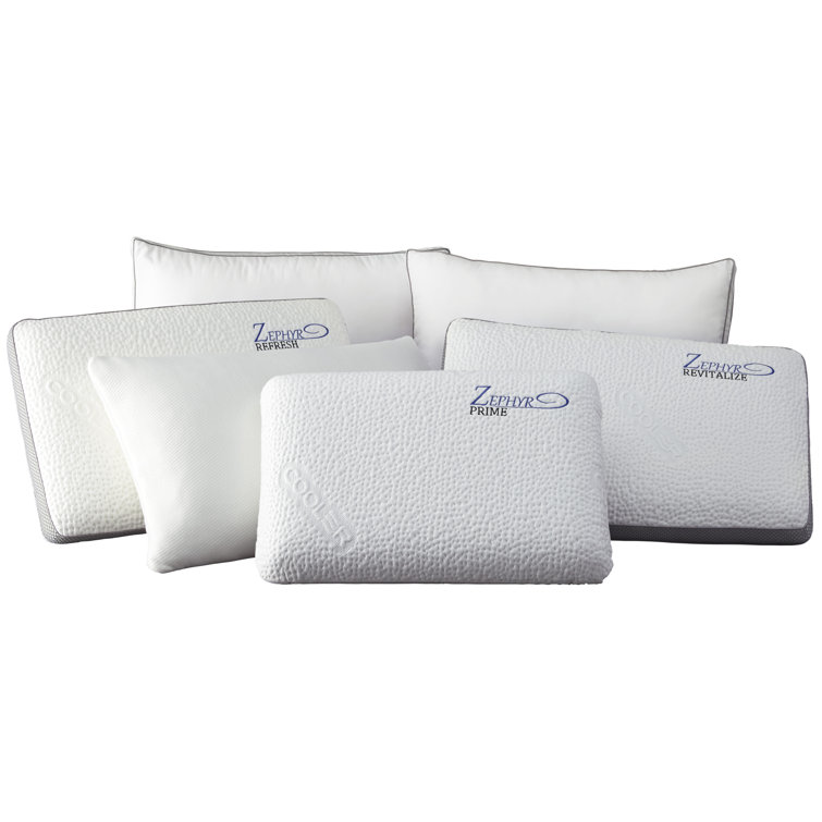 White Hypoallergenic Memory Foam Pillow with Bamboo Cover