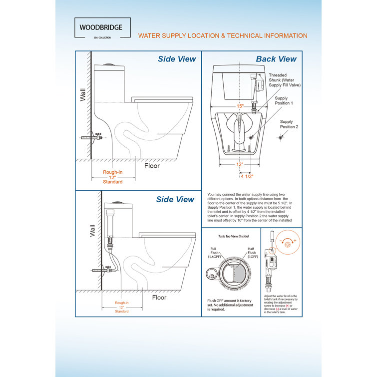 White Elongated Dual Flush High Efficiency One Piece Toilet