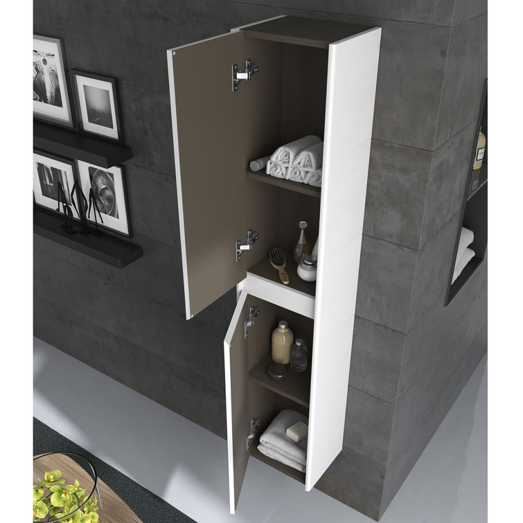 Glossy White MDF Single Sink Vanity with Mirror