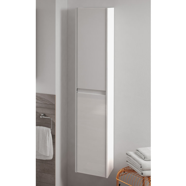 Glossy White MDF Single Sink Vanity with Mirror