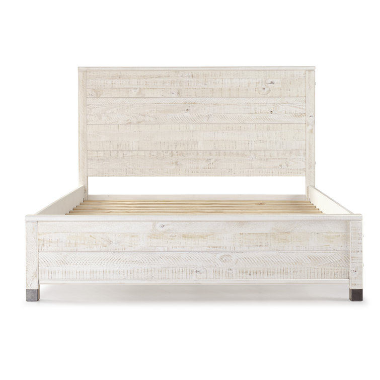 Baja Queen-Sized Rustic Pine Wood Platform Bed with Slatted Foundation