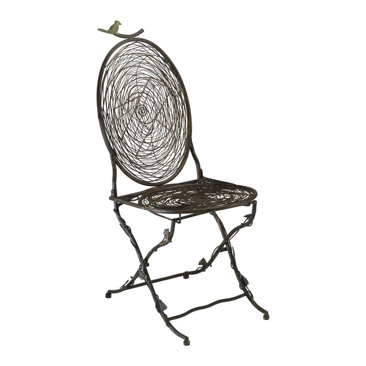 Rustic Brown Iron Bird Outdoor Dining Chair