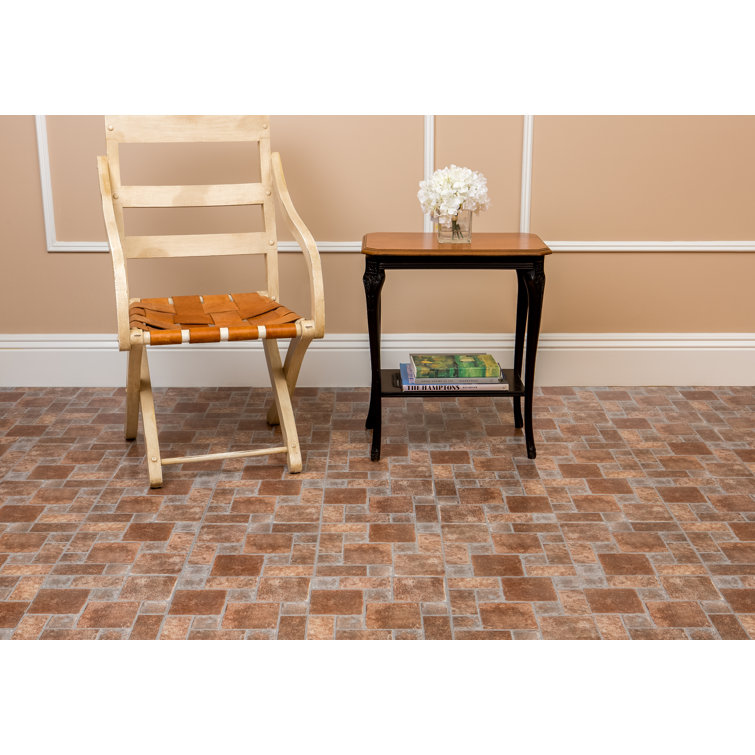 Tivoli 12'' x 12'' Self-Adhesive Vinyl Floor Tiles in Brick Pavers