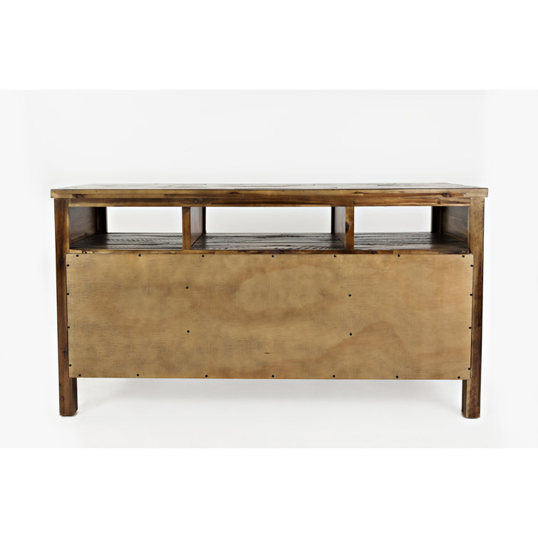 Washed Gray Acacia Wood 70" TV Stand with Mount