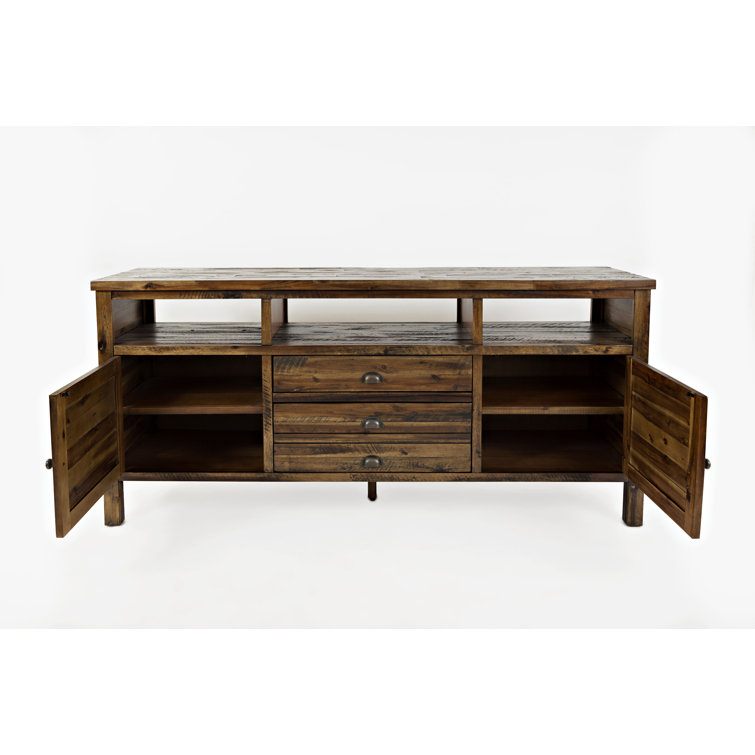 Washed Gray Acacia Wood 70" TV Stand with Mount