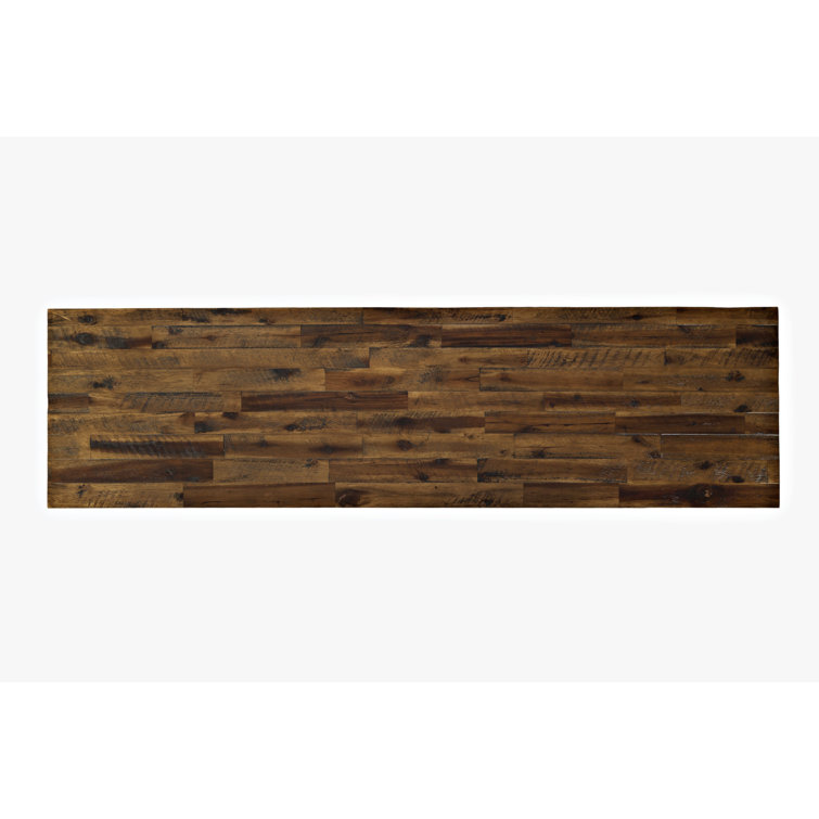 Washed Gray Acacia Wood 70" TV Stand with Mount
