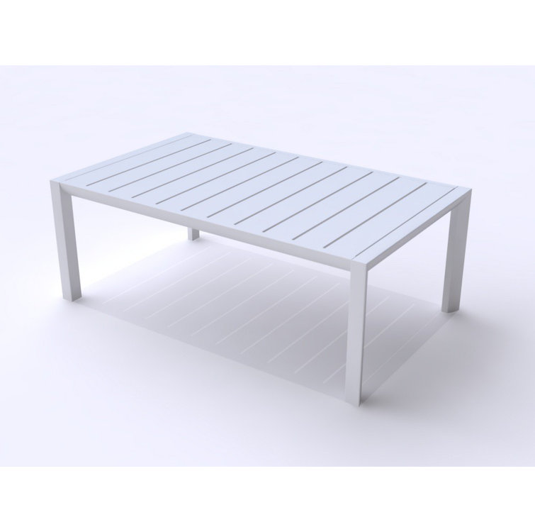 Glacier White Aluminum Rectangular Cocktail Table