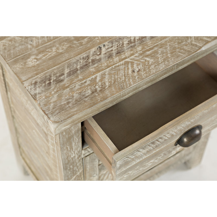 Rustic Grayson Wood Accent Table with Storage Drawer