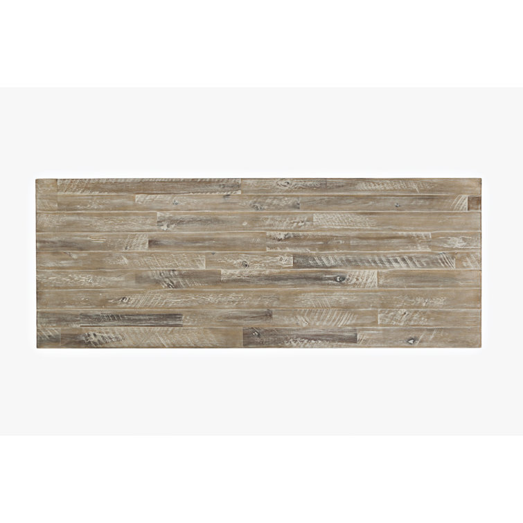 Washed Gray Acacia Wood 70" TV Stand with Mount