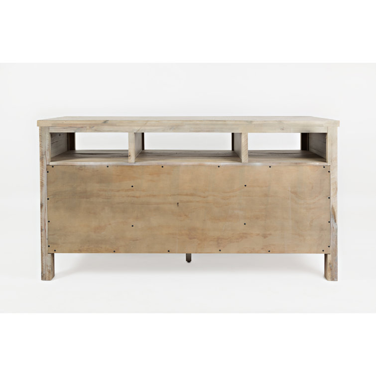 Washed Gray Acacia Wood 70" TV Stand with Mount