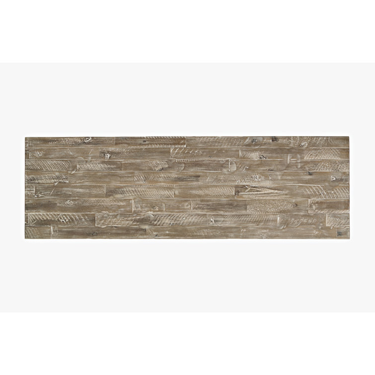Washed Gray Acacia Wood 70" TV Stand with Mount