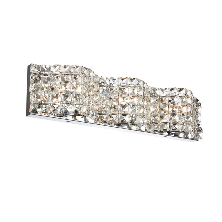 Chrome Crystal 3-Light Wall Sconce with Royal Cut Crystals