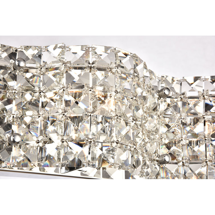 Chrome Crystal 3-Light Wall Sconce with Royal Cut Crystals