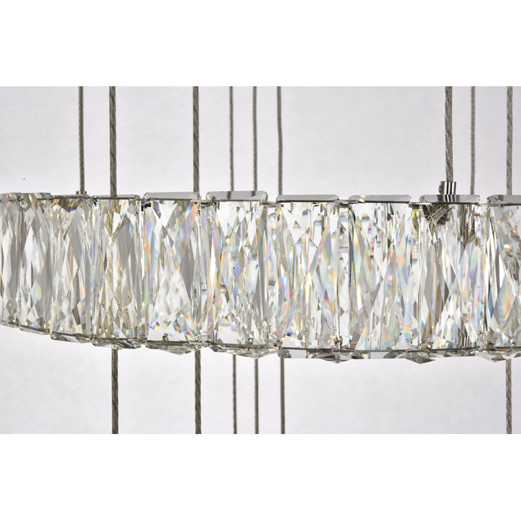 Monroe Chrome Finish LED Chandelier with Royal Cut Clear Crystals