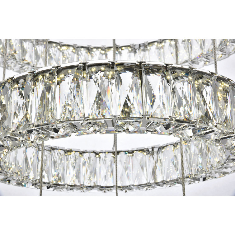Monroe Chrome Finish LED Chandelier with Royal Cut Clear Crystals
