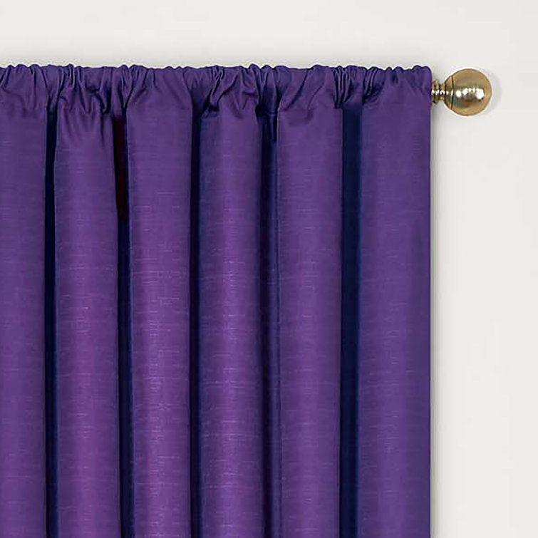 Bouquet Green Puddle Length Blackout Polyester Linen Window Panel