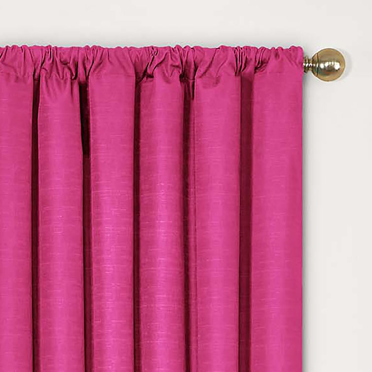 Bouquet Green Puddle Length Blackout Polyester Linen Window Panel